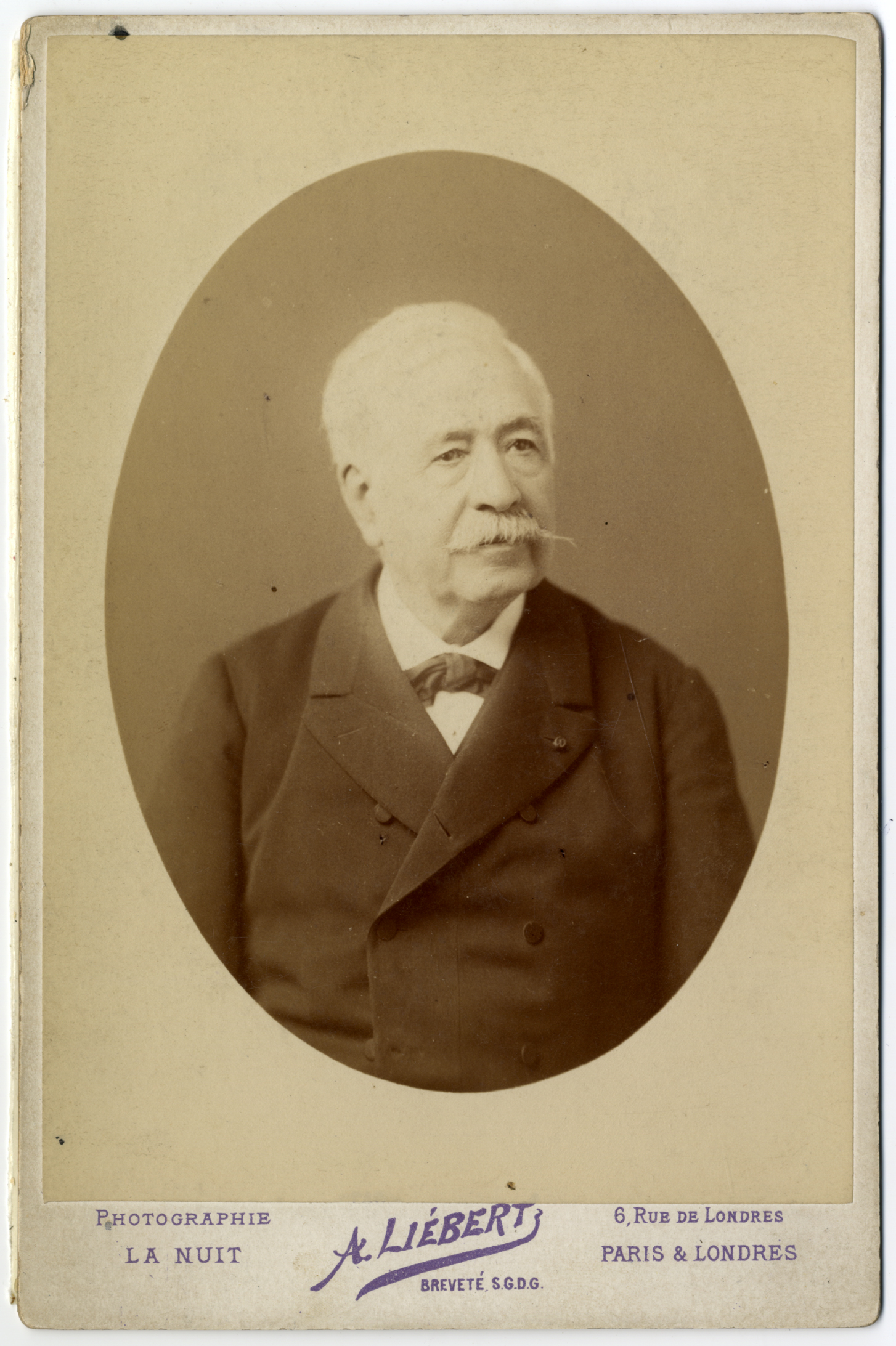 Ferdinand Lesseps, a francia küldöttség vezetője (A. Liebert, Paris-London, 1870 körül, MNM Történeti Fényképtár)