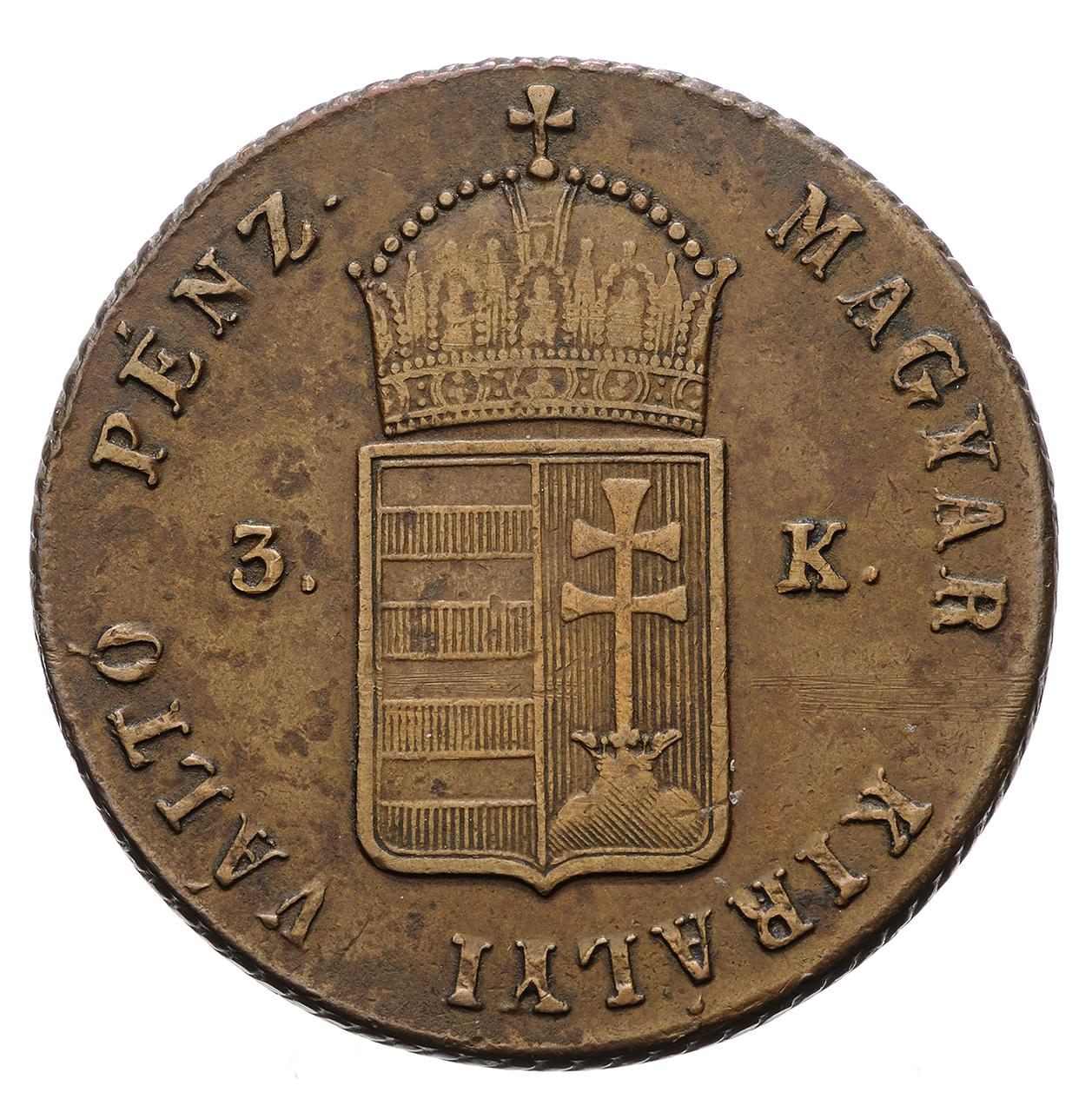 Szabadságharc (1848–1849), 3 krajcár, 1849 