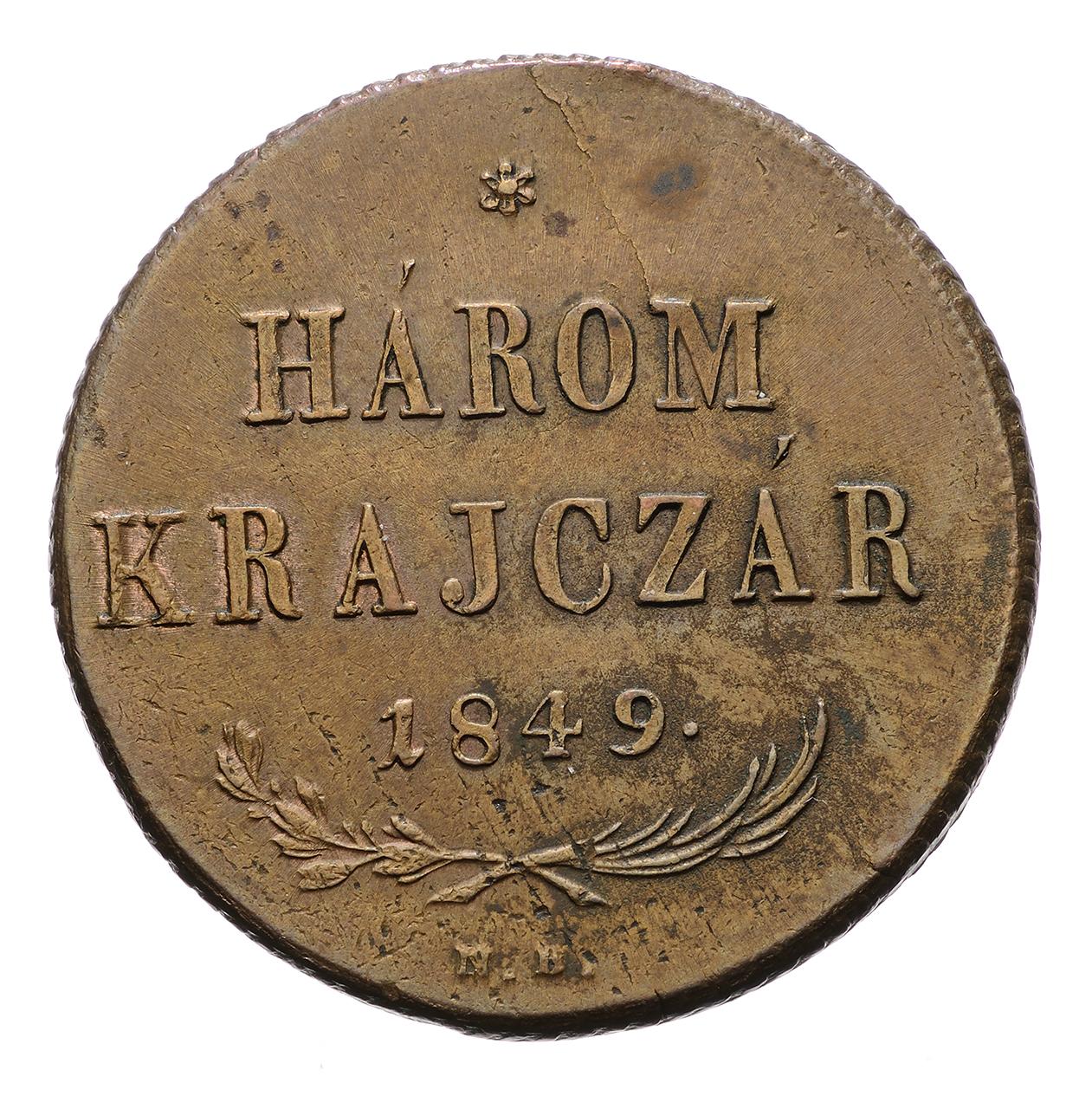 Szabadságharc (1848–1849), 3 krajcár, 1849 