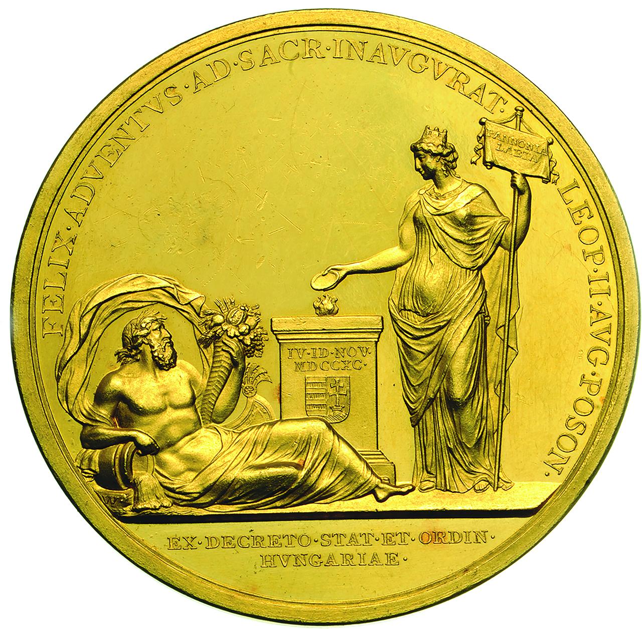 II. Lipót magyar királyi koronázásának emlékére készült érem 