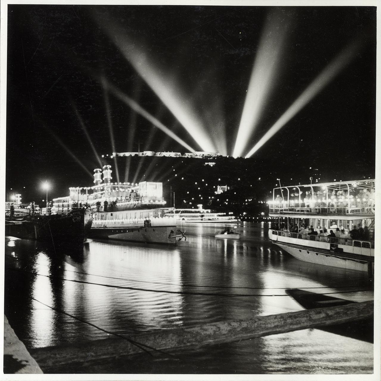 István Vörösváry: Night Boat Procession on the River Danube during the 1938 World Eucharistic Congress in Budapest, May 26, 1938