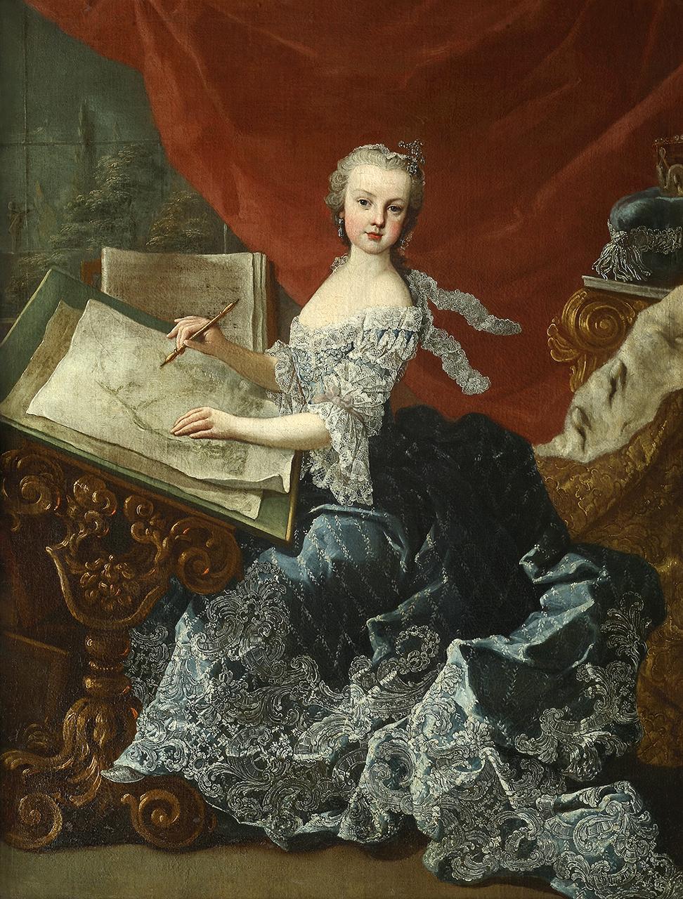 Mária Krisztina rajztáblával, 1750-es évek 