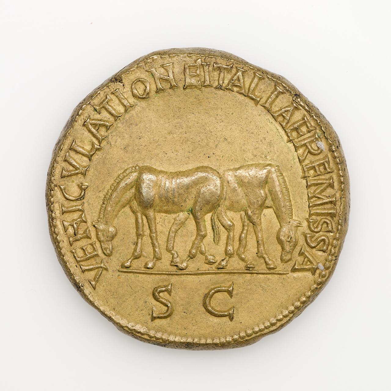 Nerva sestertius modern utánzata 