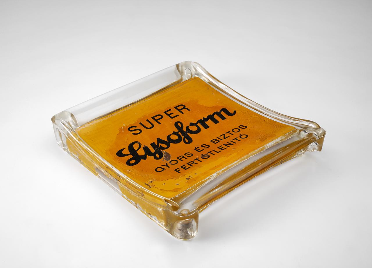 Pénztári tálka, reklámmal 