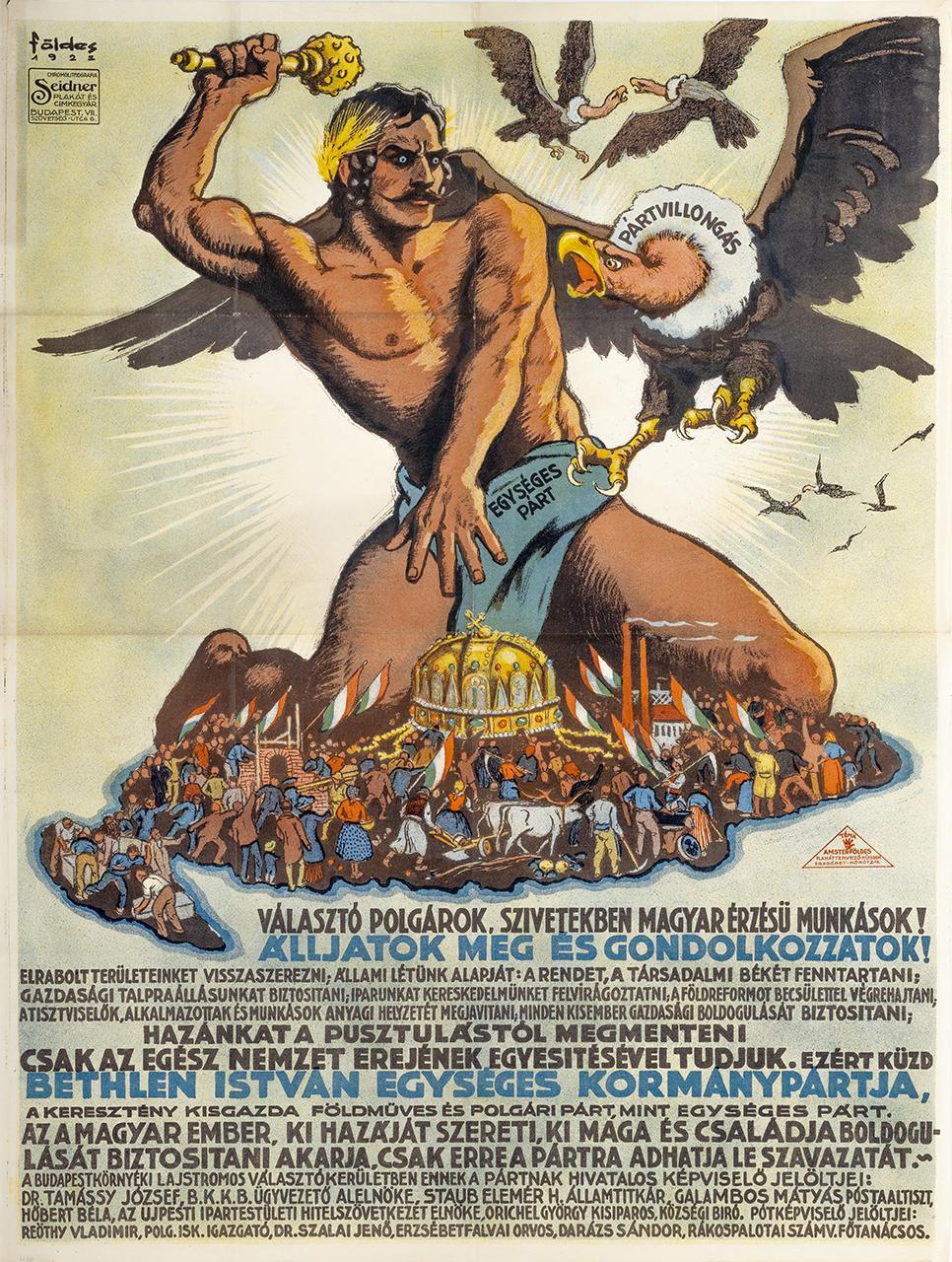 Földes Imre 1922-es választási plakátja 