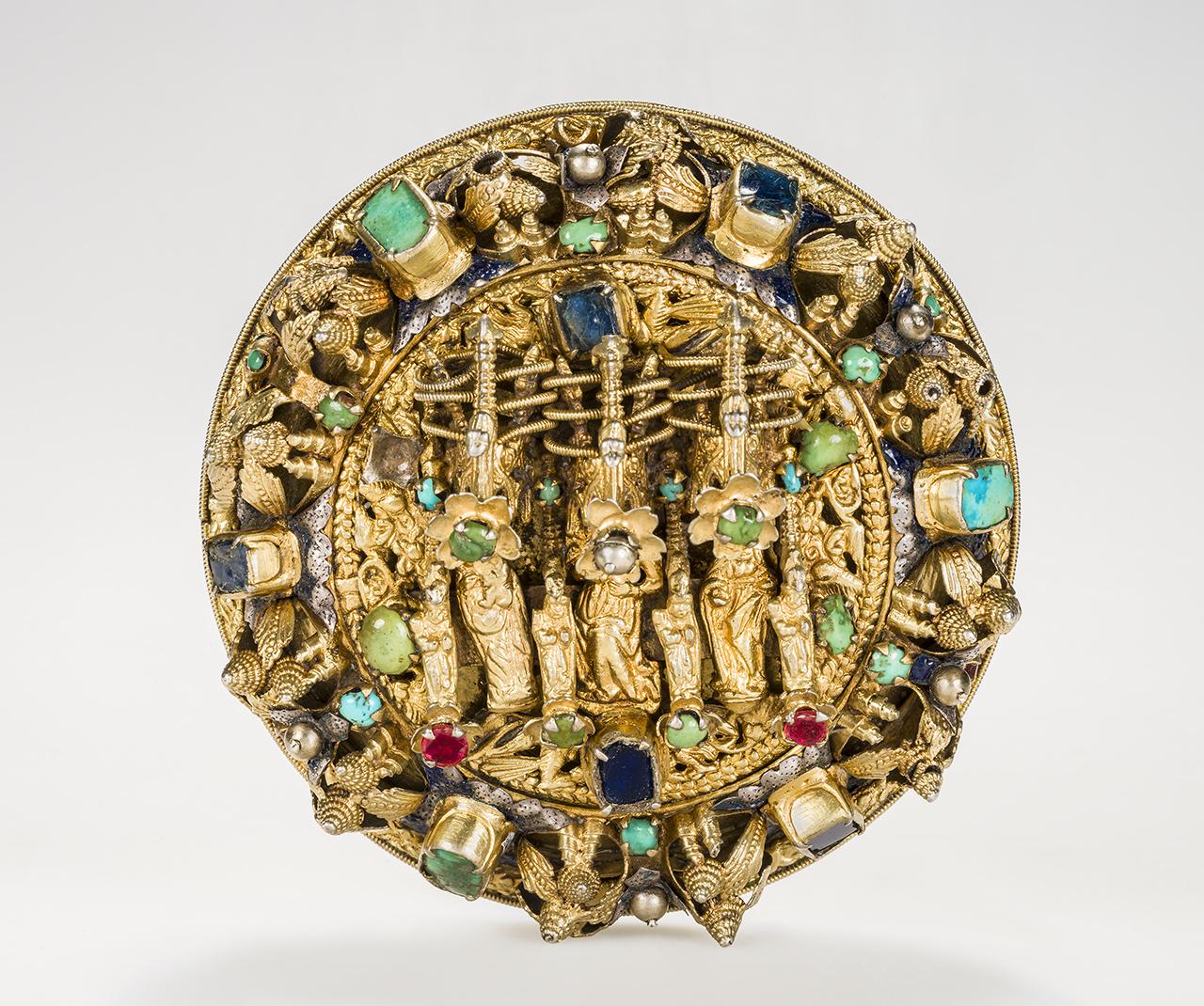 Aranyozott, ezüst mellboglár, 16. század, Segesvár 