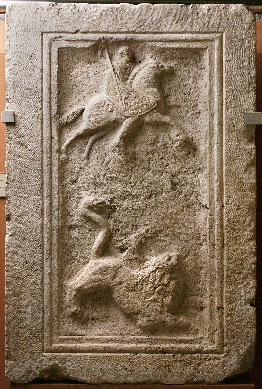 Görög mitológiai jelenetes dombormű 
