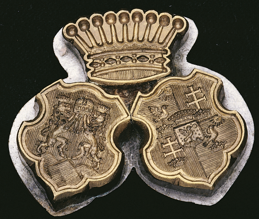 „Házassági”, címeres pecsétnyomó, 1930 körül.