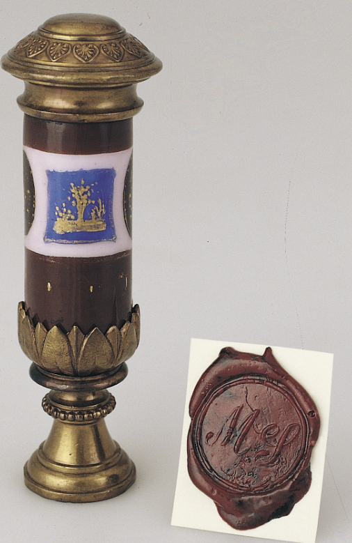 Monogram-pecsétnyomó, 19. század második fele.