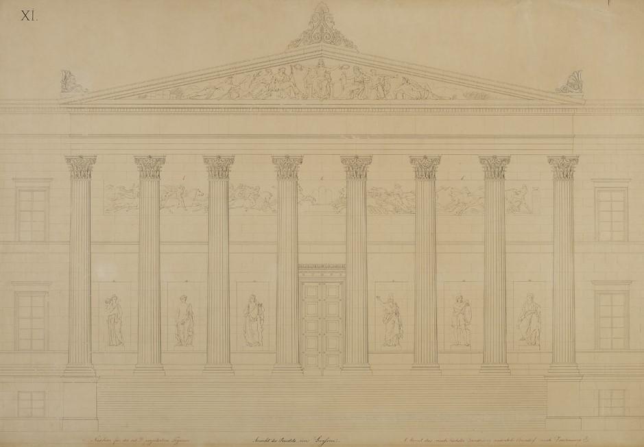 A Múzeum főhomlokzati terve Pollack Mihálytól