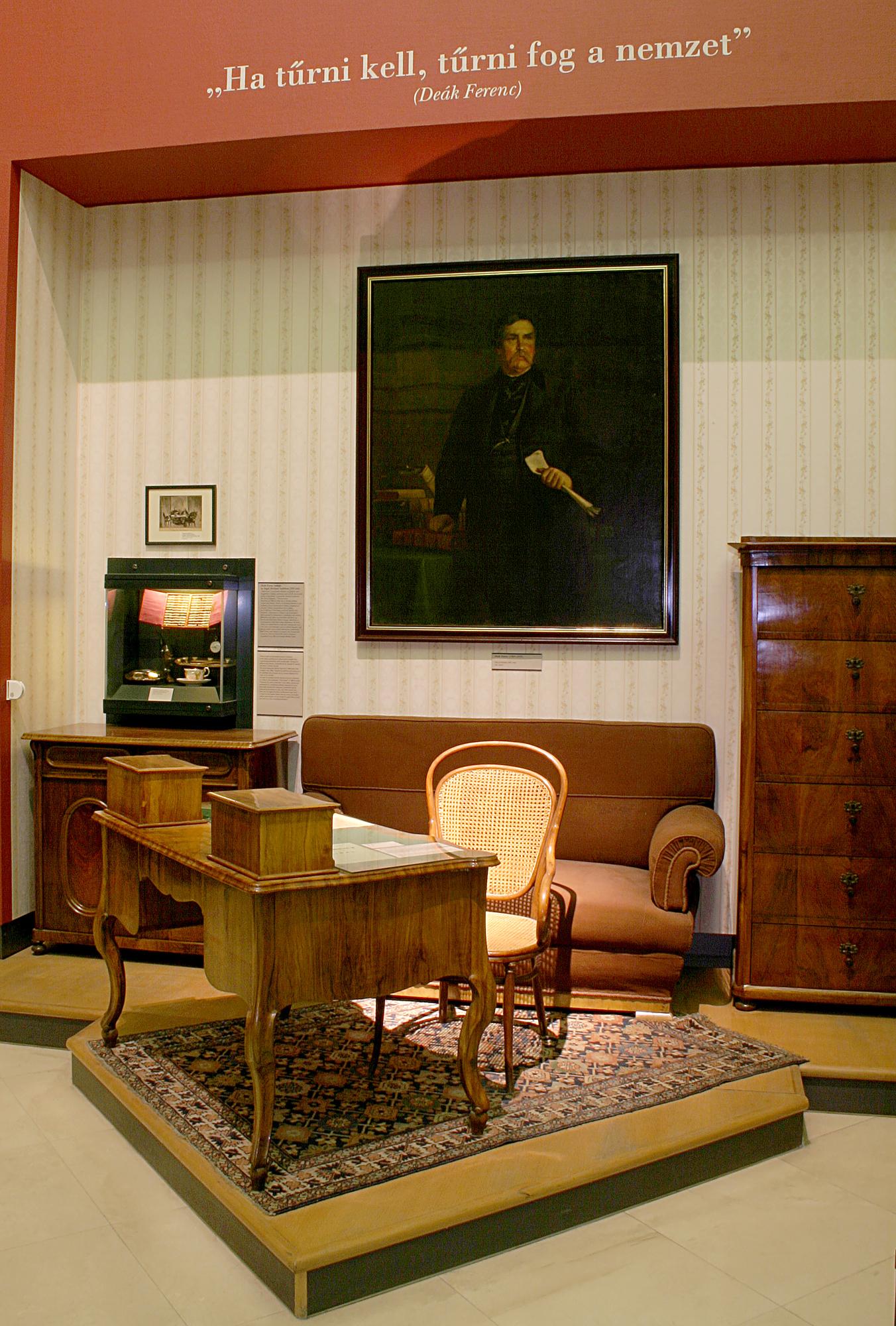 Furnishings of Ferenc Deák's room, mid-19th century.
