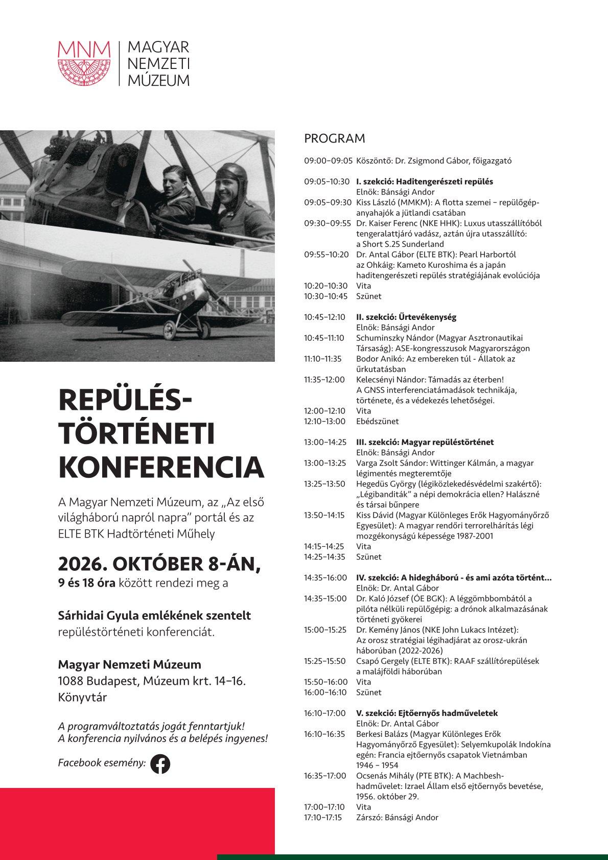 Repüléstörténet konferencia a Nemzeti Múzeumban