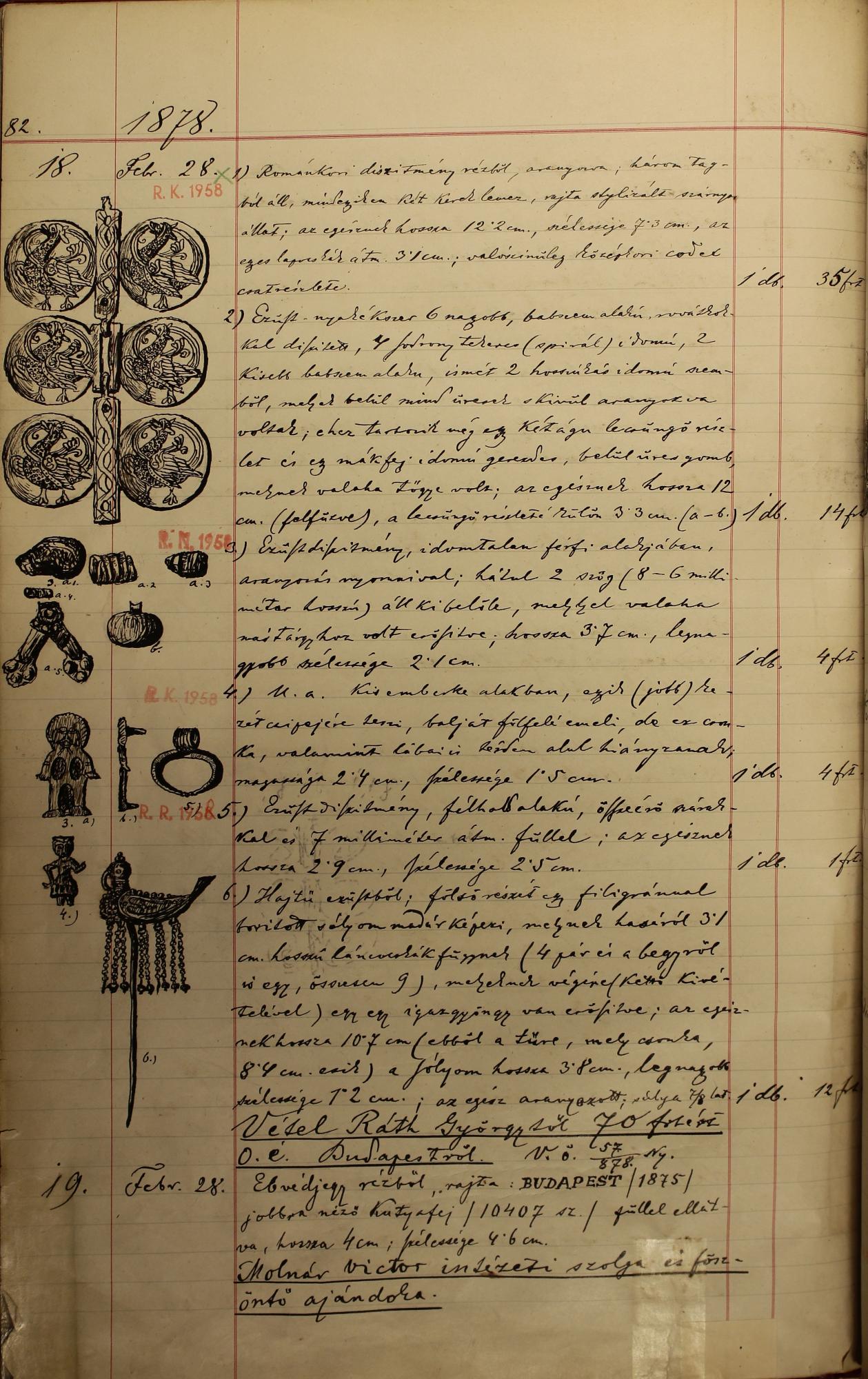 A Magyar Nemzeti Múzeum Érem- és Régiségtárának leltárkönyve, 1877–1878,