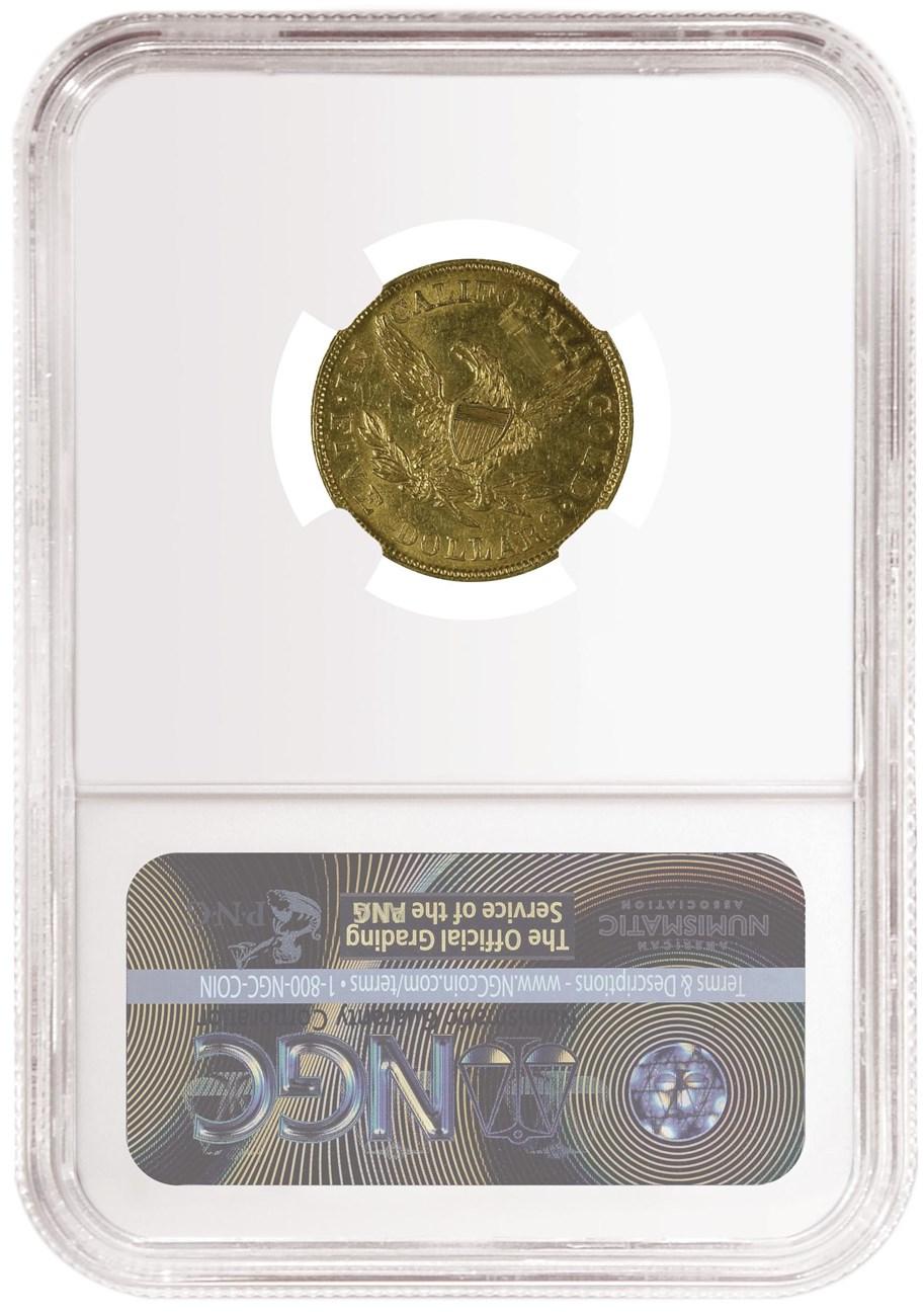 1852-es 5 dolláros_éremtár_NGC_minősített aranypénz2