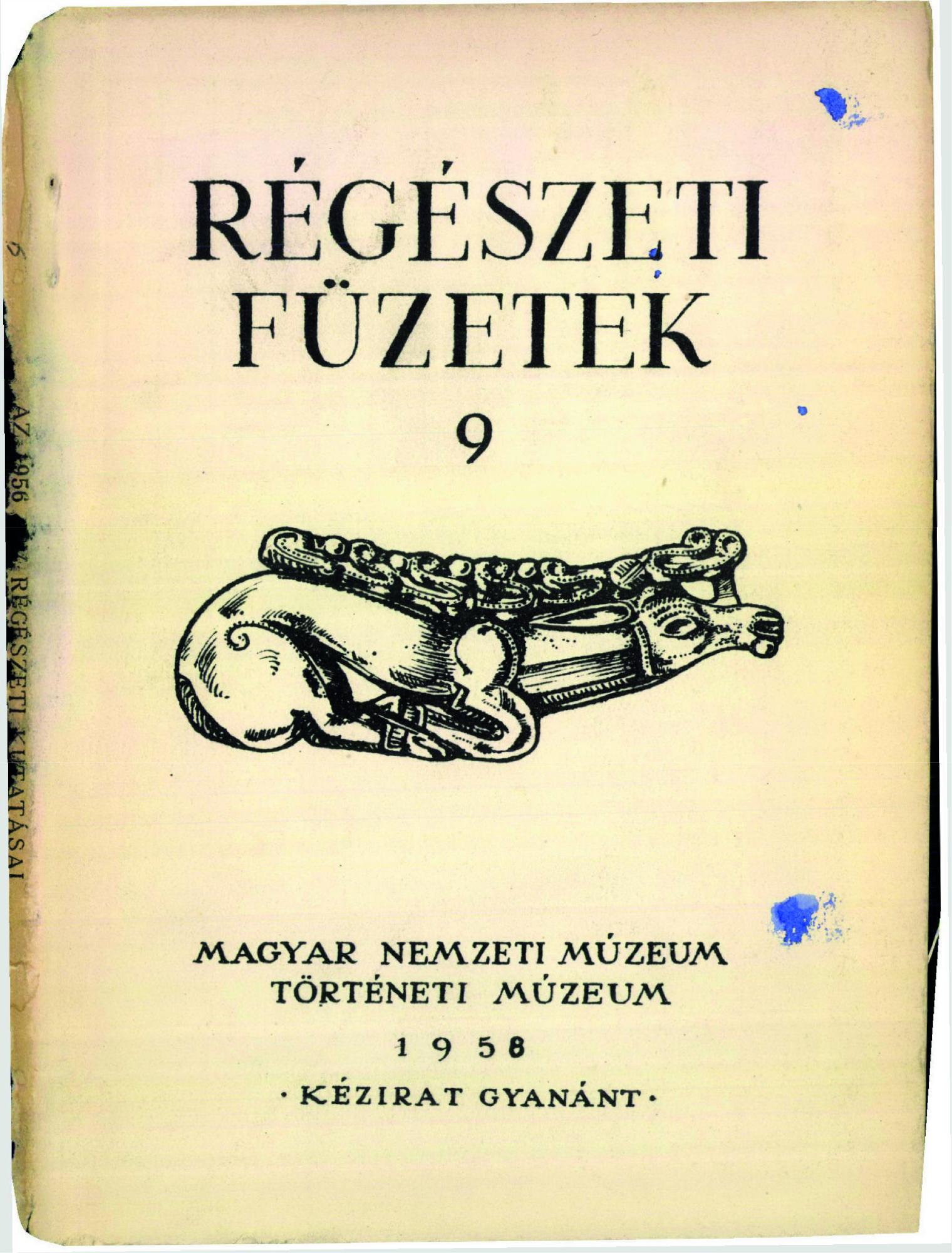 Régészeti füzetek 1958.