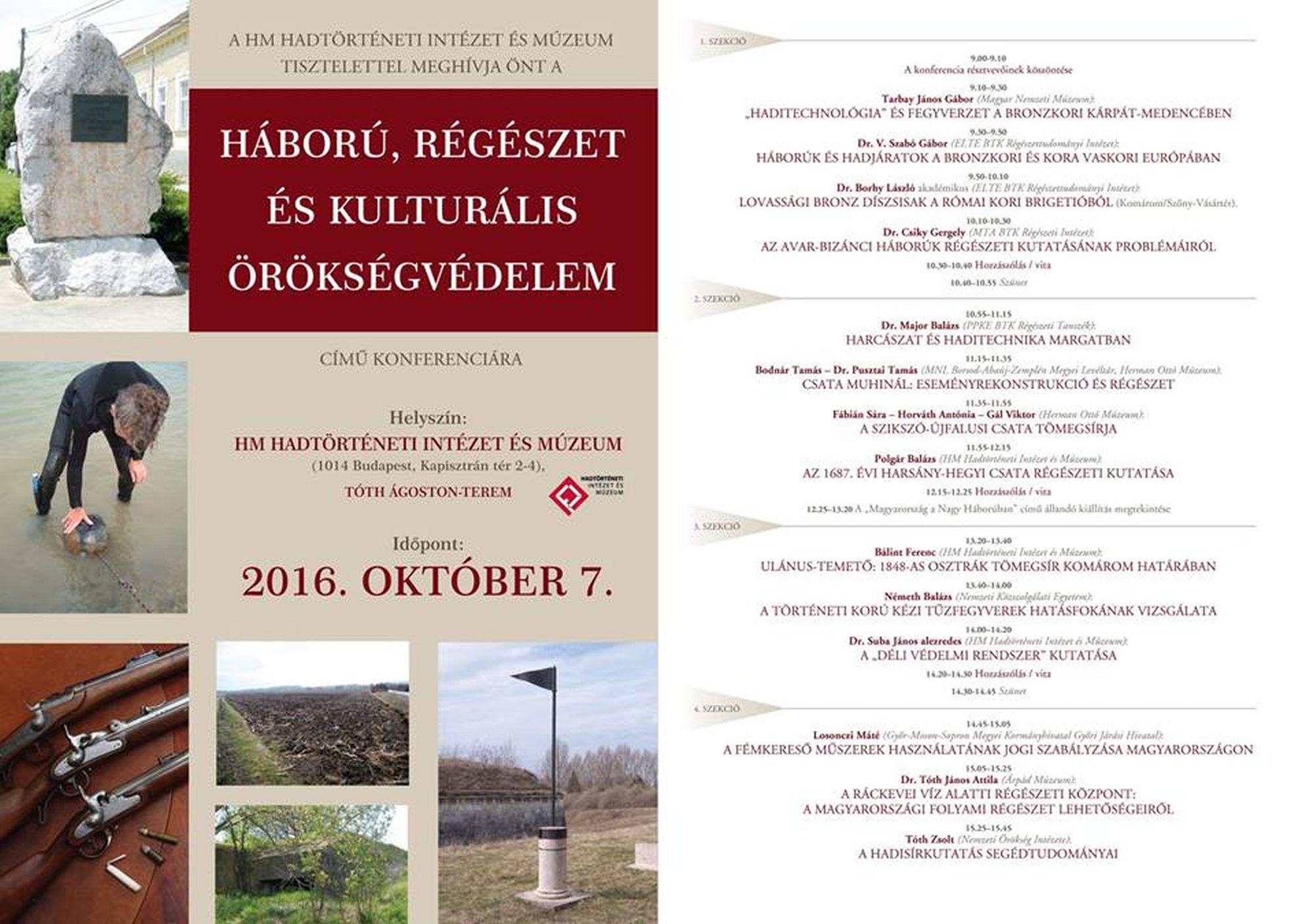 Háború, Régészet és Kulturális Örökségvédelem Konferencia