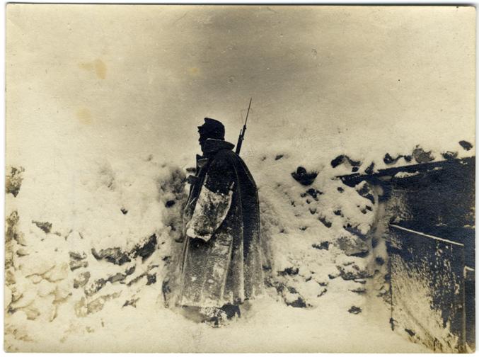  „Őrszem a legnagyobb hóviharban március 5-én a montenegrói határon”