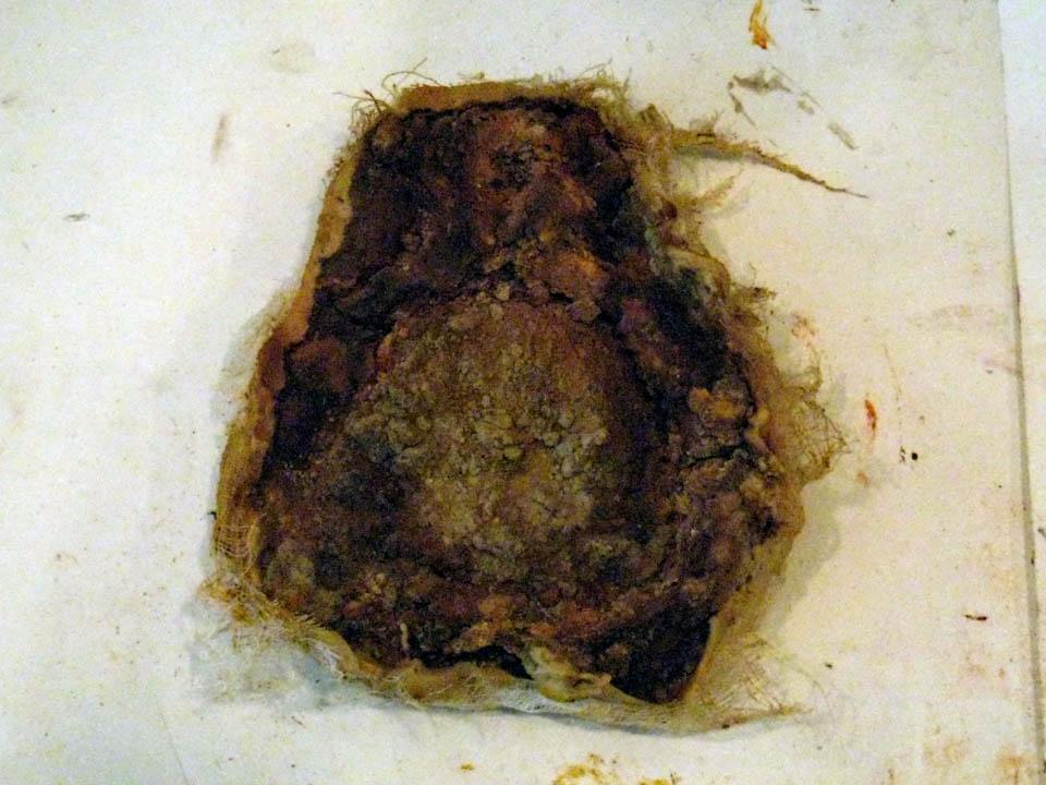 Tiszagyenda lelőhelyről előkerült kengyelpár előkerülési állapotában 2