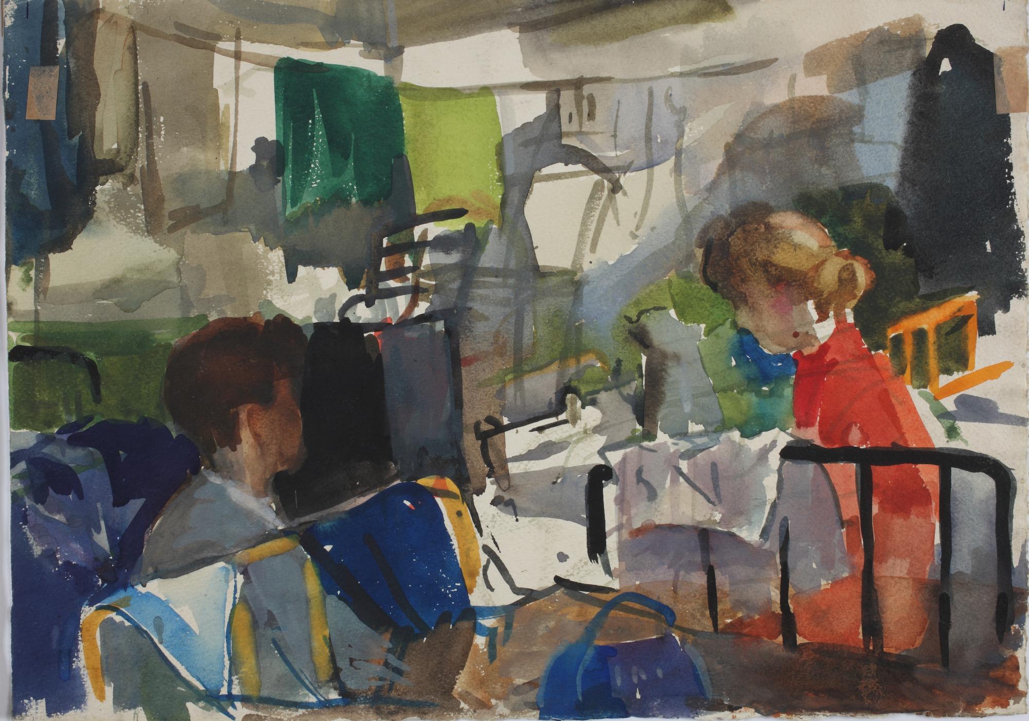 Nagy Éva (1921–2003): Arcok a lágerben 9. 1958 Akvarell