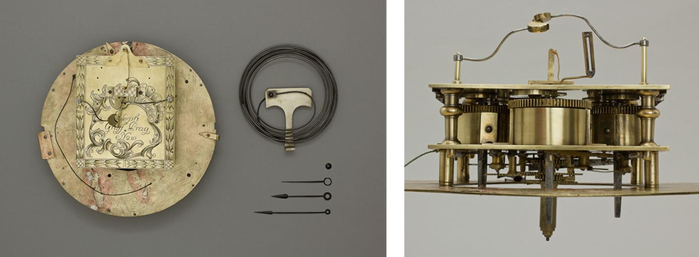 Madarászné Gorej Judit: Oszlopos álló óra, 19. század első fele, Miskolc - restaurálás után (részlet)