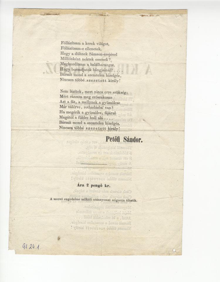 Petőfi Sándor verse: A királyokhoz_2