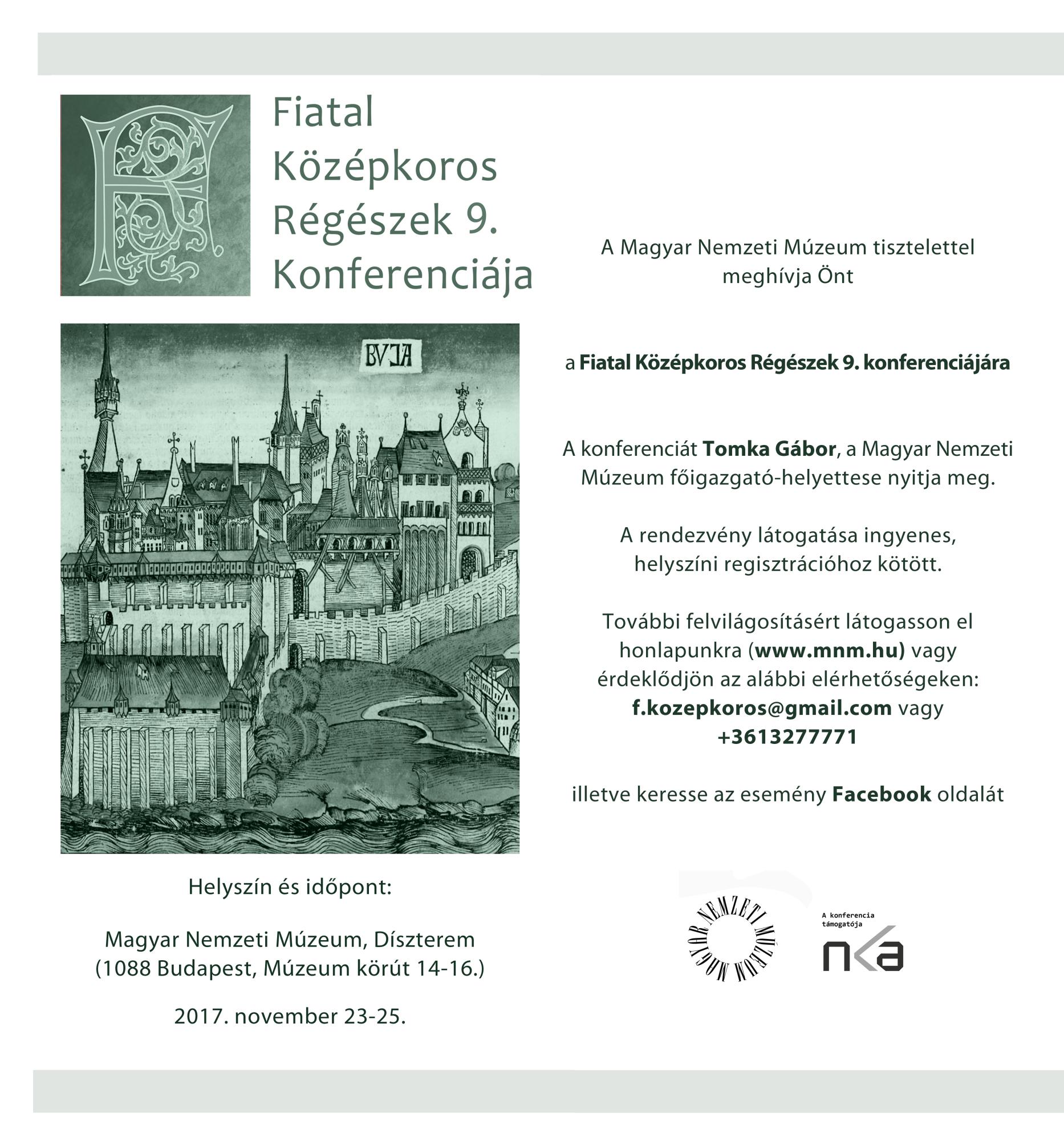 Fiatal középkoros régészek konferenciája_meghivó