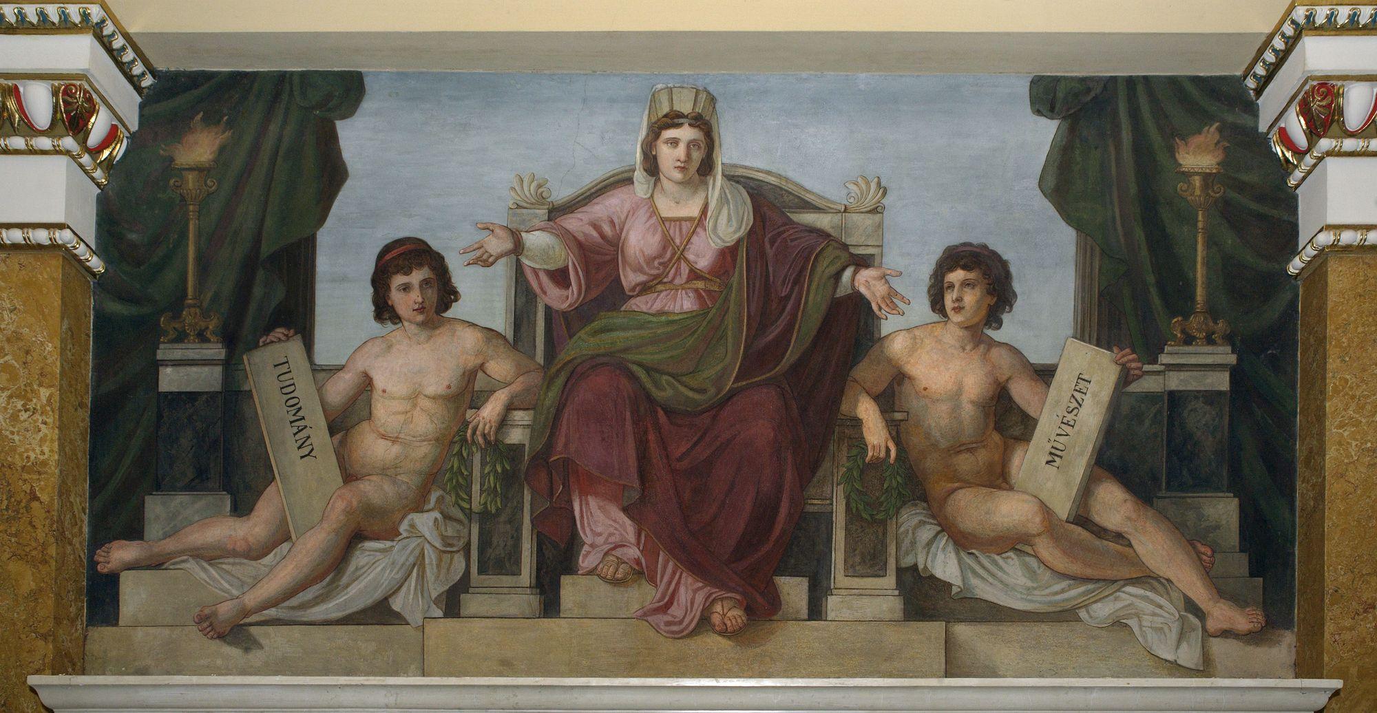 Pannónia, tudomány és művészet freskó