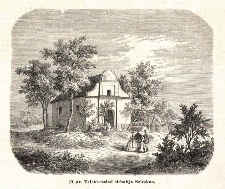 A sziráki Teleki-sírbolt ábrázolása a Vasárnapi Ujságból (1864)