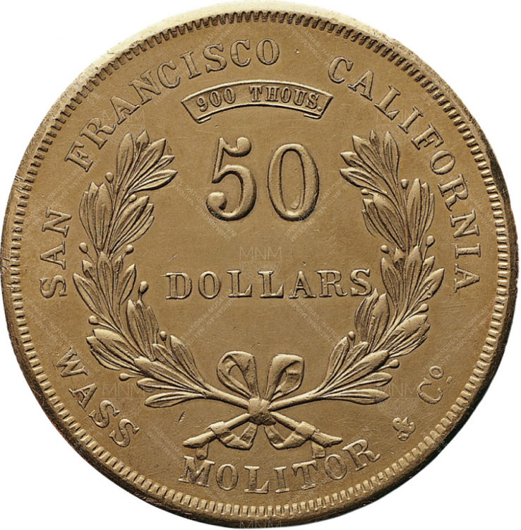 50 dollár, Wass, Molitor & Co., San Francisco, 1855