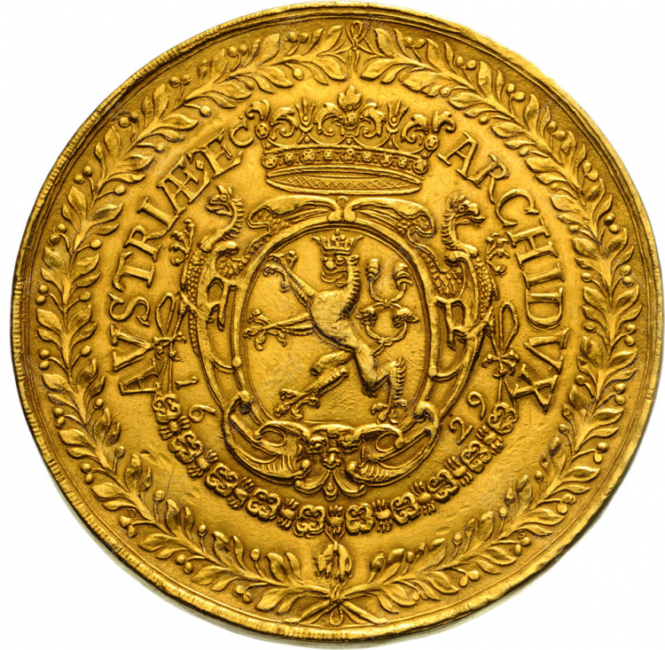 Csehország, III. Ferdinánd (1637–1657) százszoros dukát, 1629