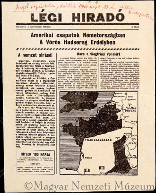 A szövetségesek légipropaganda röplapja