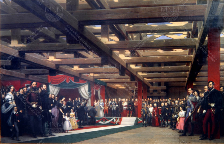 MIKLÓS BARABÁS: THE LAYING OF THE FOUNDATION STONE OF THE CHAIN BRIDGE, 24 AUGUST 1842