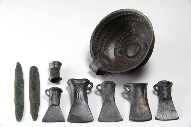 HOARD CONSISTING OF BRONZE VESSELS AND BRONZE IMPLEMENTS
