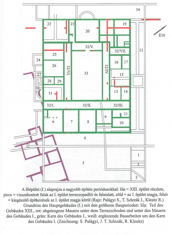 A főépület alaprajza
