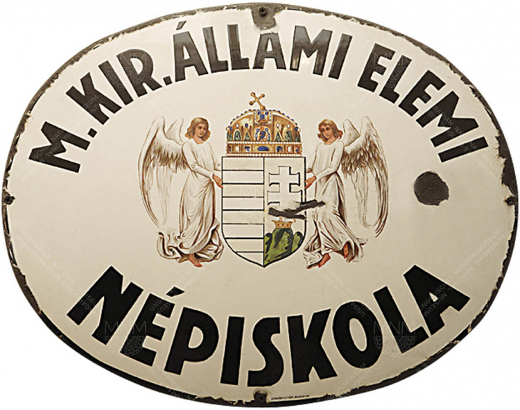 ENAMELLED ELEMENTARY-SCHOOL SIGN