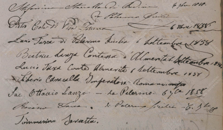 Látogatócsoport Palermóból 1858-ban
