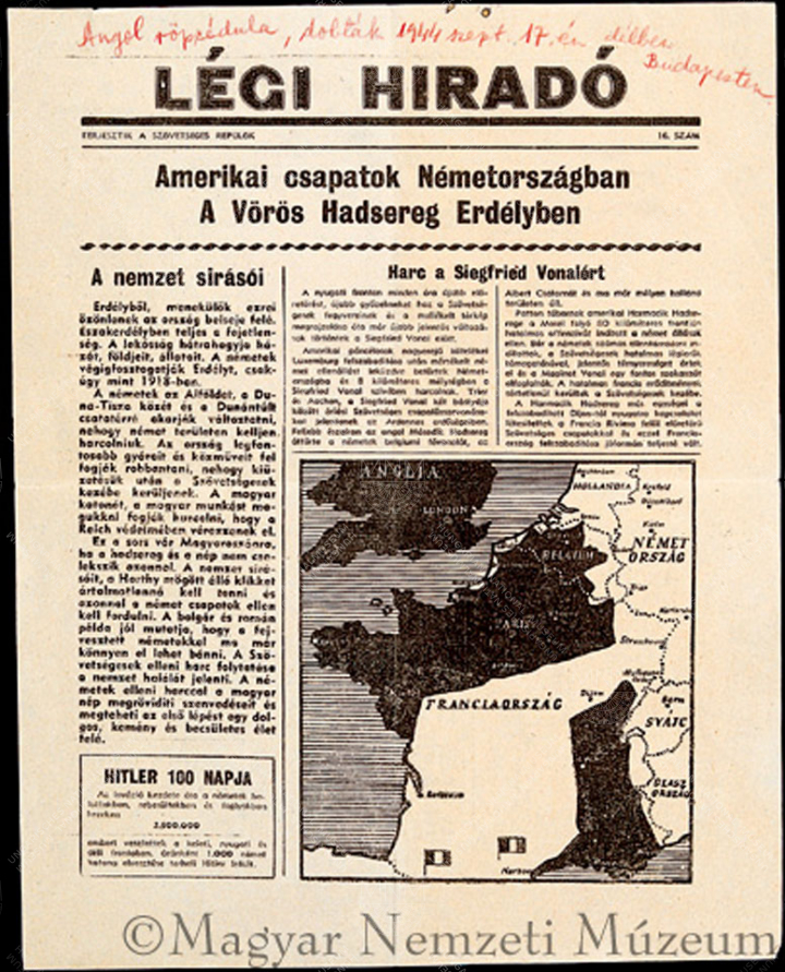 A szövetségesek légipropaganda röplapja