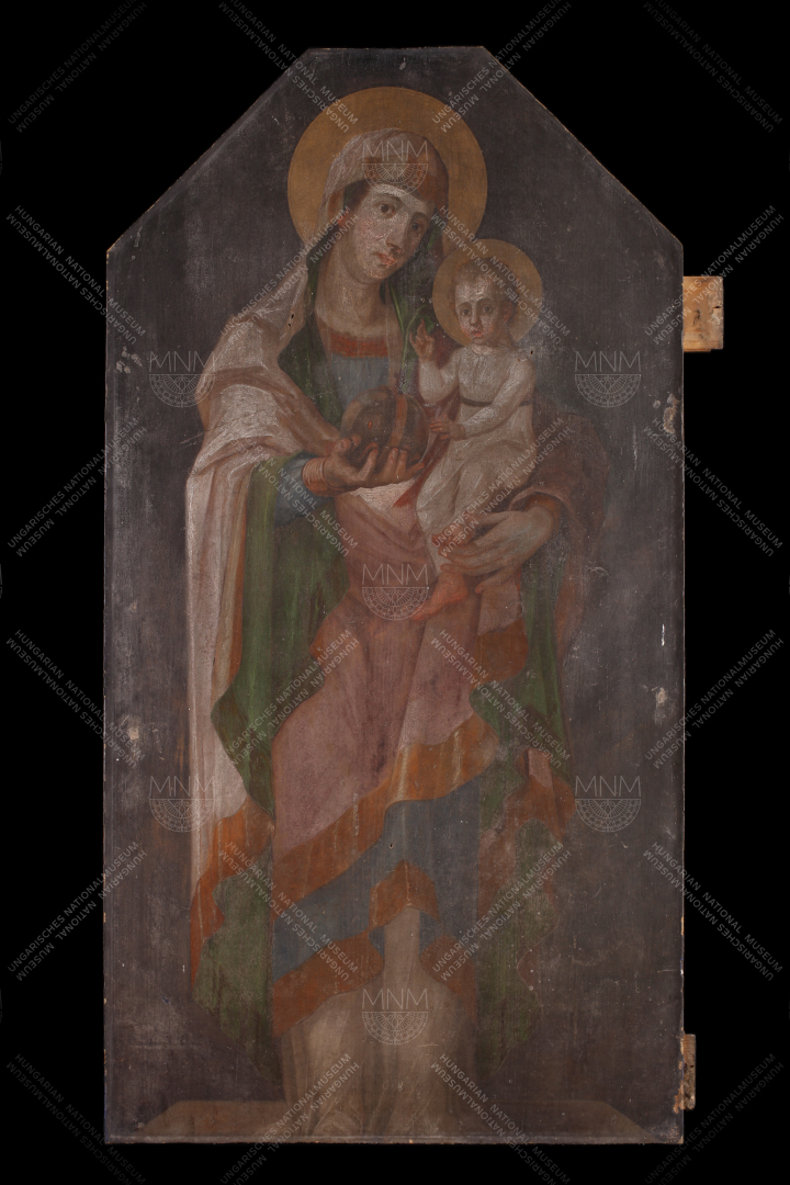 Erdős Alexandra - Szabó Tamás Sándor: Hittner Mátyás (?), 1822 k.: Istenszülő a gyermek Jézussal - restaurálás előtt