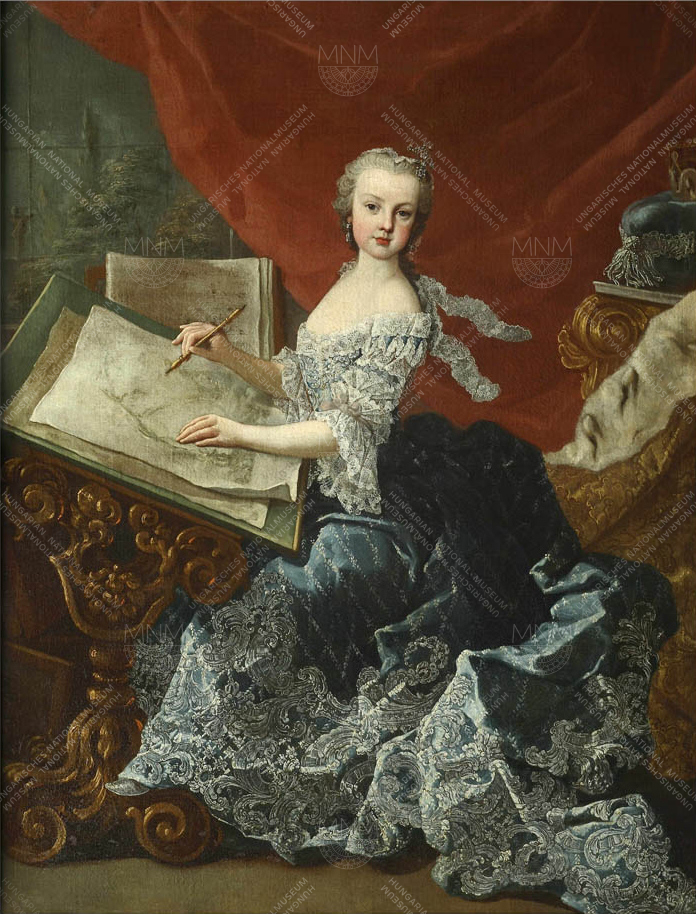 Mária Krisztina rajztáblával