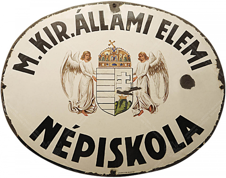 ENAMELLED ELEMENTARY-SCHOOL SIGN